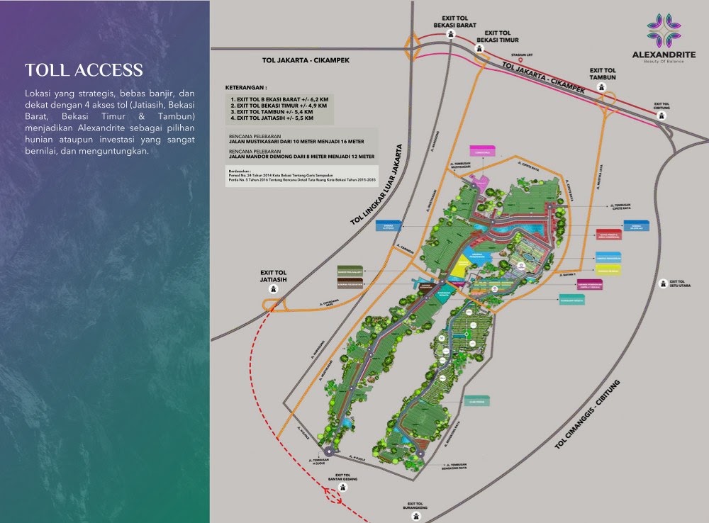 Lokasi strategis Cluster Alexandrite di kota mandiri Bekasi Timur